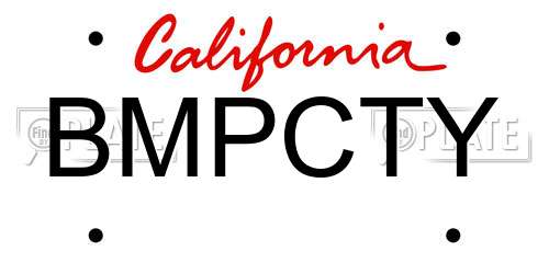 BMPCTY California License Plate