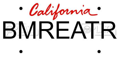 BMREATR California License Plate