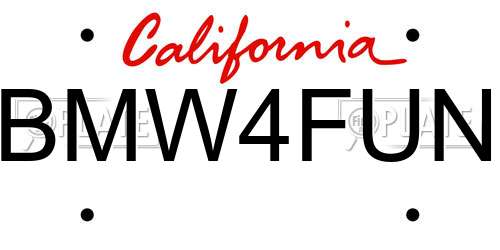 BMW4FUN California License Plate