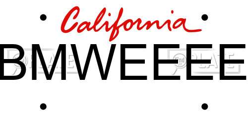 BMWEEEE California License Plate