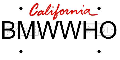 BMWWHO California License Plate