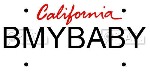 BMYBABY California License Plate