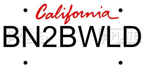 BN2BWLD California License Plate