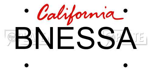 BNESSA California License Plate