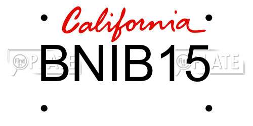BNIB15 California License Plate