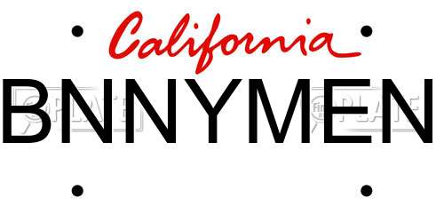 BNNYMEN California License Plate