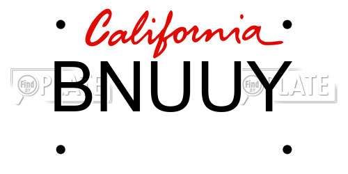 BNUUY California License Plate