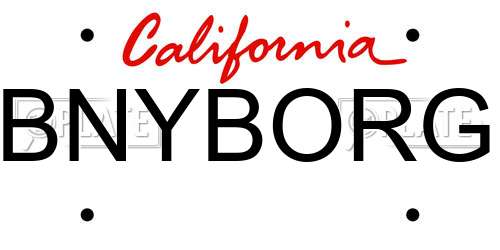 BNYBORG California License Plate