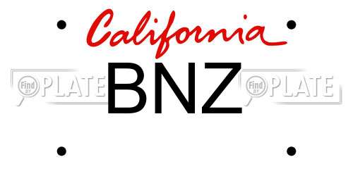 BNZ California License Plate