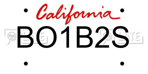 BO1B2S California License Plate