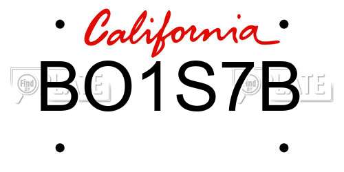 BO1S7B California License Plate