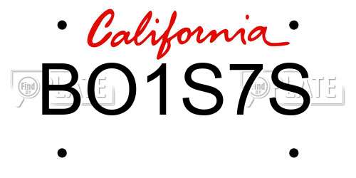 BO1S7S California License Plate