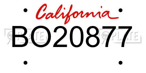 BO20877 California License Plate