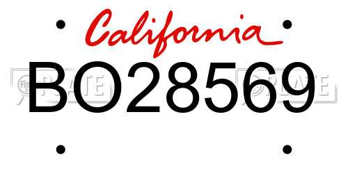 BO28569 California License Plate