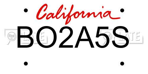 BO2A5S California License Plate