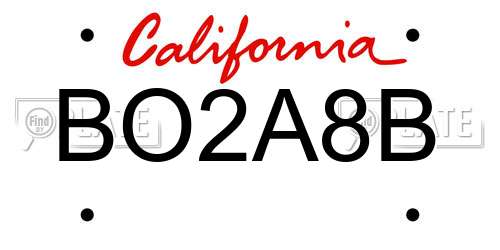 BO2A8B California License Plate