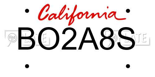 BO2A8S California License Plate