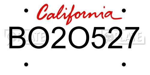 BO2O527 California License Plate