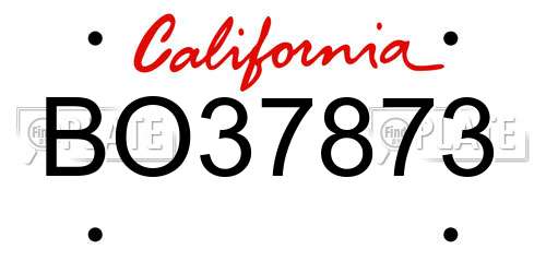 BO37873 California License Plate