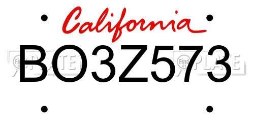 BO3Z573 California License Plate