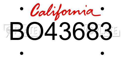 BO43683 California License Plate