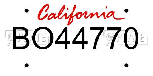 BO44770 California License Plate
