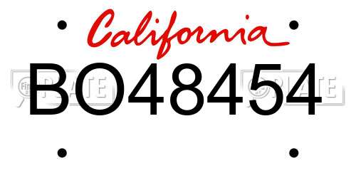 BO48454 California License Plate