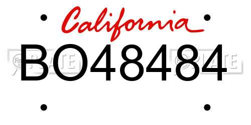 BO48484 California License Plate