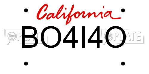 BO4I4O California License Plate