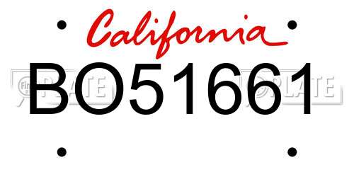 BO51661 California License Plate