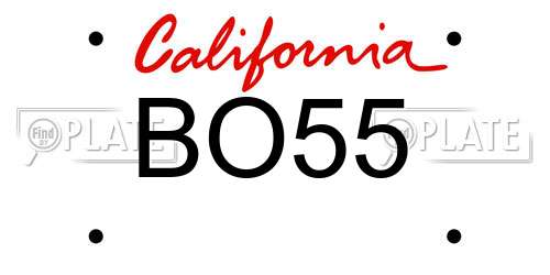 BO55 California License Plate