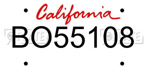 BO55108 California License Plate