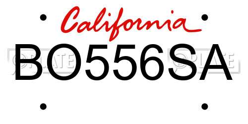BO556SA California License Plate