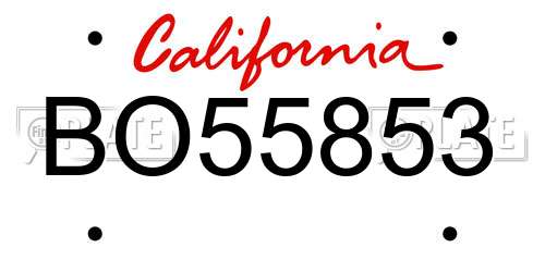 BO55853 California License Plate