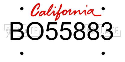BO55883 California License Plate