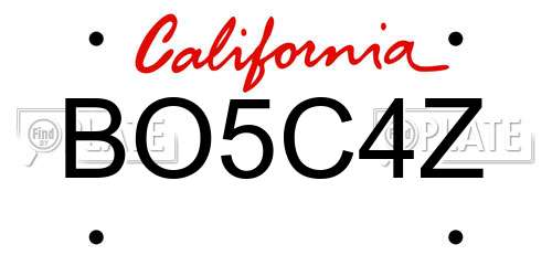 BO5C4Z California License Plate
