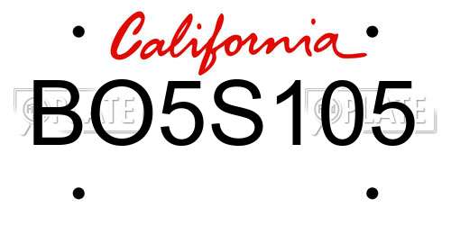 BO5S105 California License Plate
