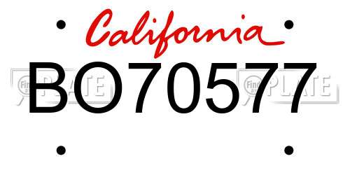 BO70577 California License Plate