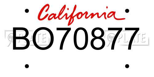 BO70877 California License Plate