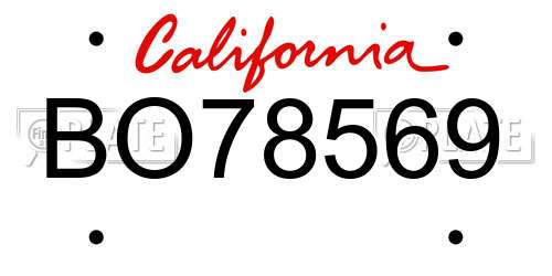 BO78569 California License Plate