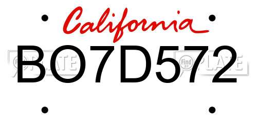BO7D572 California License Plate