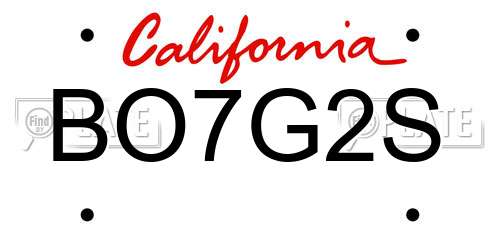 BO7G2S California License Plate