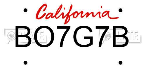 BO7G7B California License Plate