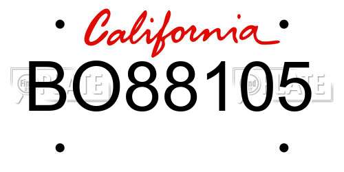 BO88105 California License Plate