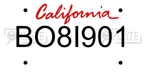 BO8I901 California License Plate