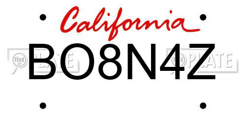 BO8N4Z California License Plate