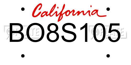 BO8S105 California License Plate