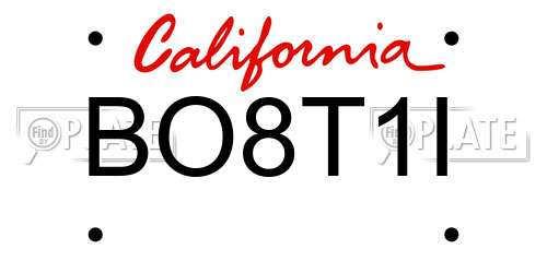 BO8T1I California License Plate