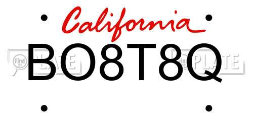 BO8T8Q California License Plate