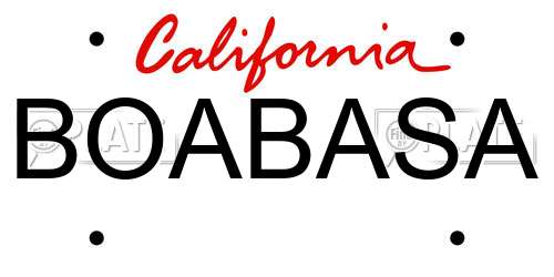 BOABASA California License Plate